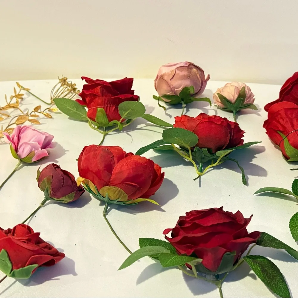 17 PCS Artificial Flowers Combo Fake Flowers for DIY.